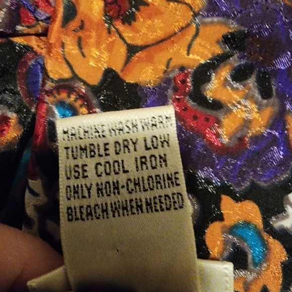 Vintage Nicola 90's Floral Shirt Top Blouse Women's 10 Shoulder Pads Keyhole EUC - Picture 8 of 9